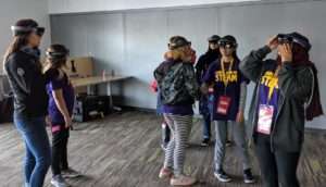 Girls in STEAM event at Telus World of Science using Microsoft Hololens