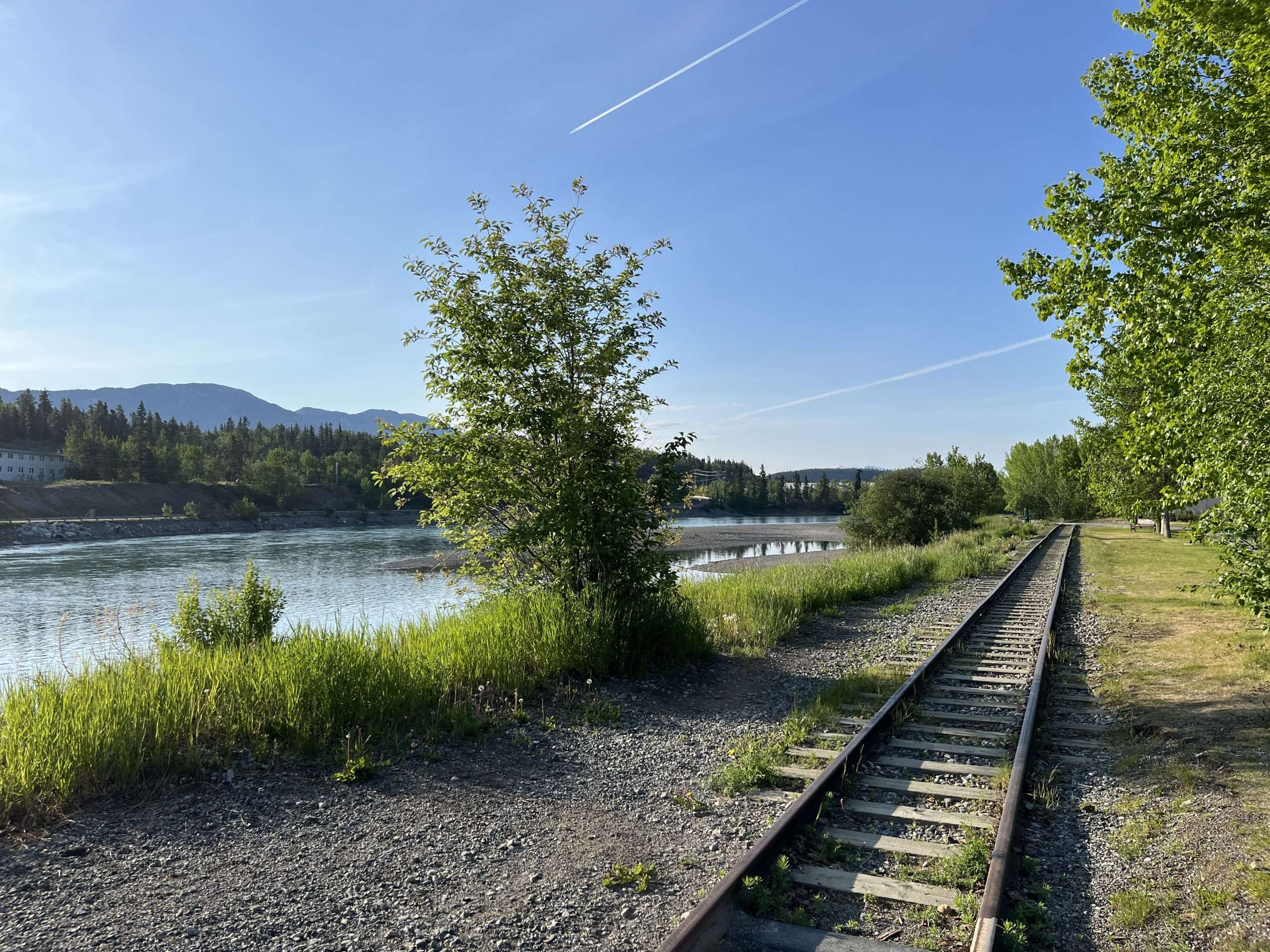 The old White Pass and Yukon Route Railway tracks